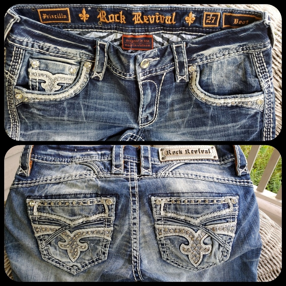 ποΈ Rock Revival PRISCILLA boot cut Jeans - Picture 6 of 8